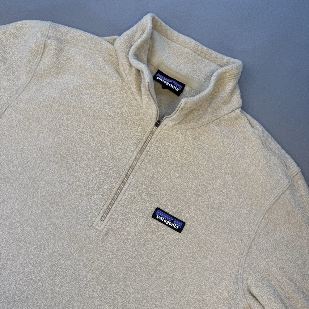 Patagonia Micro D Fleece 1/4 Zip Pullover Sweater Tan Women's Size M - Picture 2 of 9